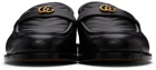 Gucci Black Matelassé Marmont Loafers
