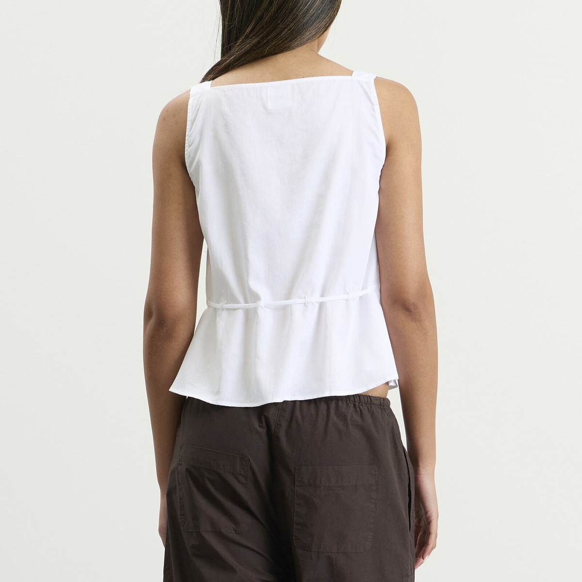 LESET Women's Yoko Drawstring Tank Top in White