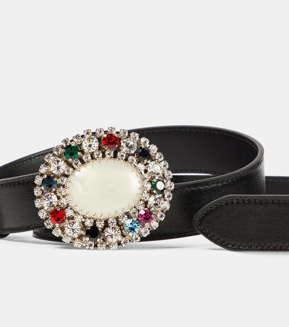 Alessandra Rich Embellished leather belt