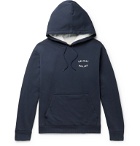 Holiday Boileau - Logo-Print Loopback Washed-Cotton Jersey Hoodie - Blue