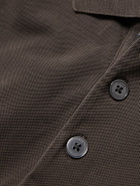 FRAME - Cotton-Piqué Polo Shirt - Brown