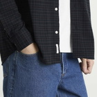 Foret Men's Creek Heavy Flannel Check Overshirt in Navy
