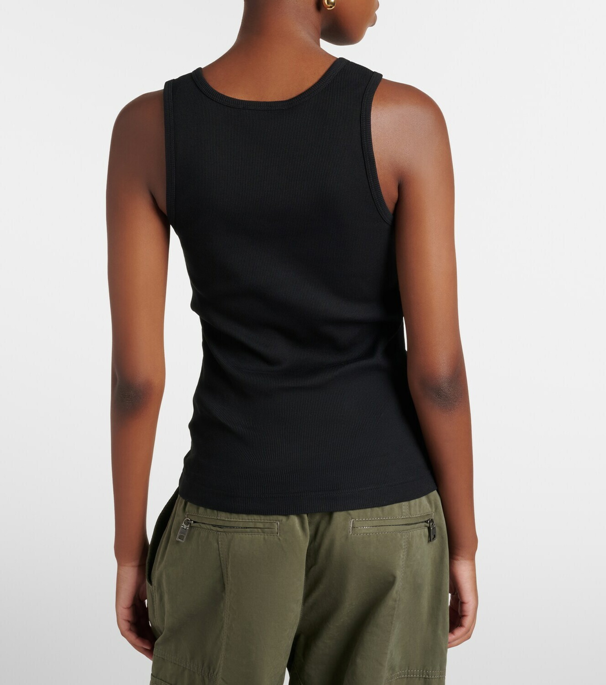 Dolce&Gabbana DG embellished ribbed-knit cotton tank top