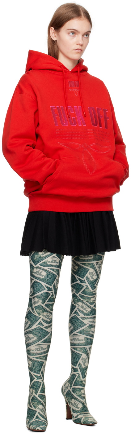 VTMNTS Red Embroidered Hoodie