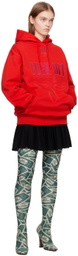VTMNTS Red Embroidered Hoodie