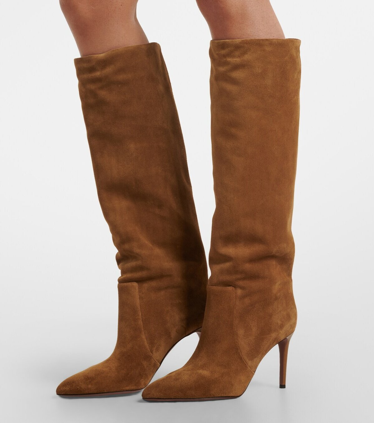 Paris Texas Stiletto suede knee-high boots