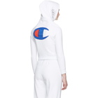 Vetements White Champion Edition Fitted Hoodie