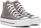 Converse Taupe Chuck Taylor All Star Lift Platform High Top Sneakers