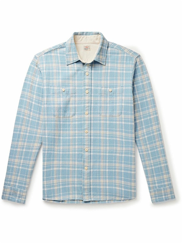 Photo: Faherty - The Surf Checked Organic Cotton-Flannel Shirt - Blue