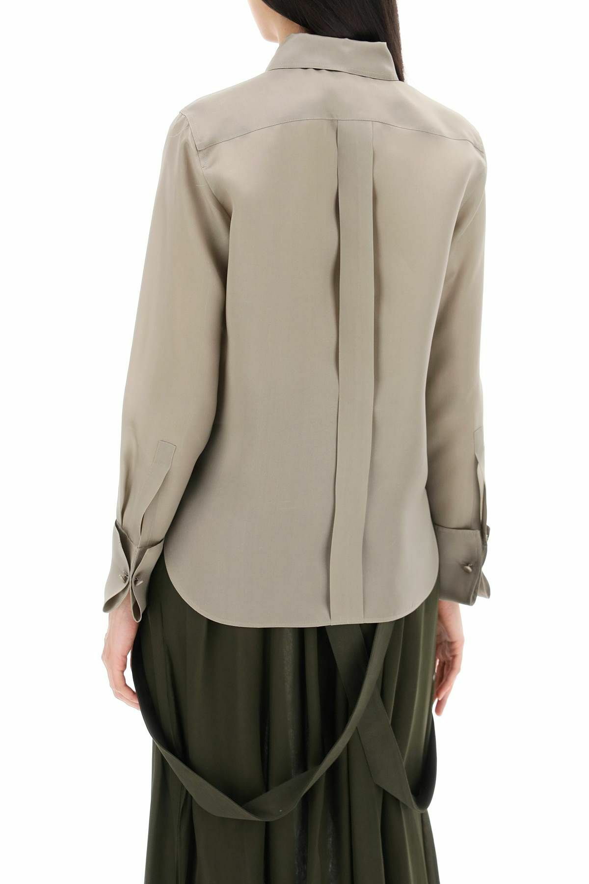 MAX MARA nola silk organza shirt in italian Neutro Max Mara