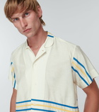 Bode - Stripe-trimmed cotton shirt