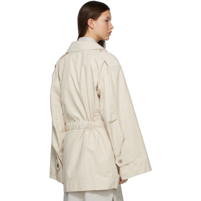 Acne Studios Off-White Cotton Belted Jacket Acne Studios