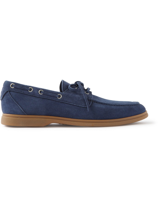 Photo: Brunello Cucinelli - Suede Boat Shoes - Blue