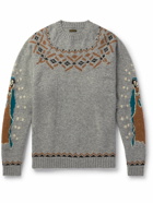 KAPITAL - Intarsia Wool Sweater - Gray