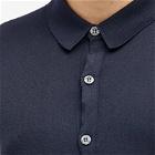 John Smedley Men's Folke Button Through Polo Shirt in Navy