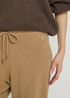 Moncler Logo-appliquéd Wool and Cashmere-blend Sweatpants Beige