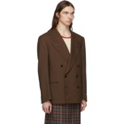 Gucci Brown Double-Breasted Fluid Blazer