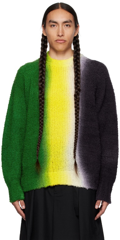 Photo: sacai Green & Navy Tie-Dye Sweater