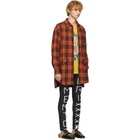 Gucci Orange and Black Check Wool Oversized Shirt