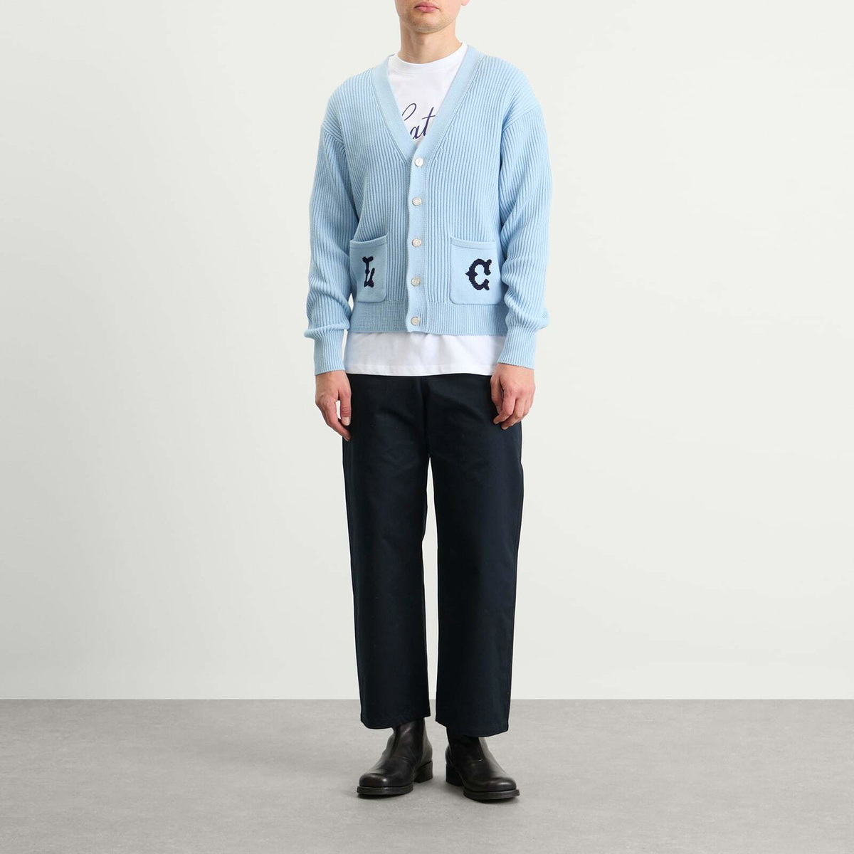 Late Checkout Men's Lc Cardigan in Light Blue