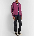 KAPITAL - Embroidered Velvet-Trimmed Tech-Jersey Track Jacket - Purple