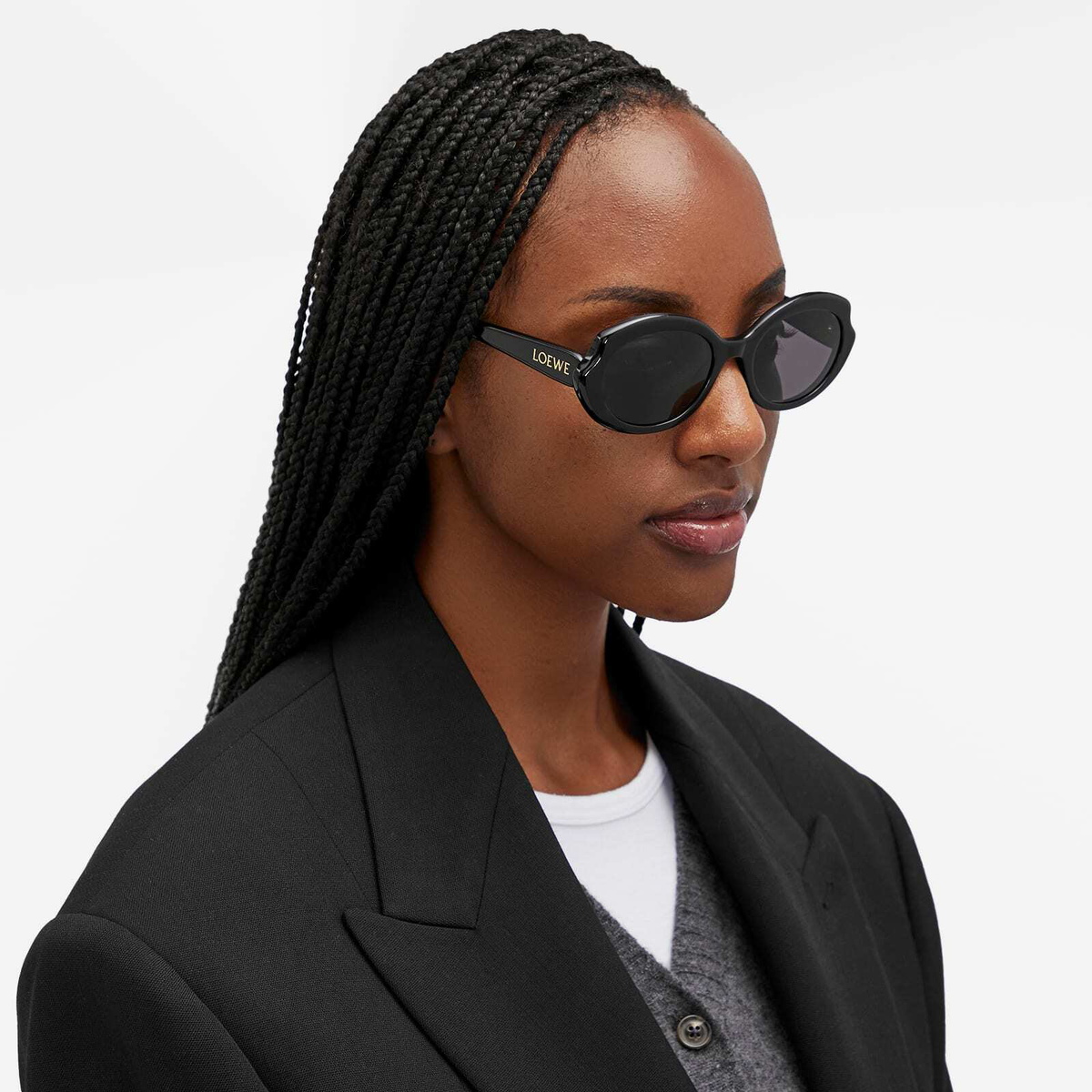 Loewe Eyewear Women's Loewe Slim Sunglasses in Shiny Black