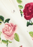 Alice + Olivia Dollie Floral-embroidered Knit Cardigan White