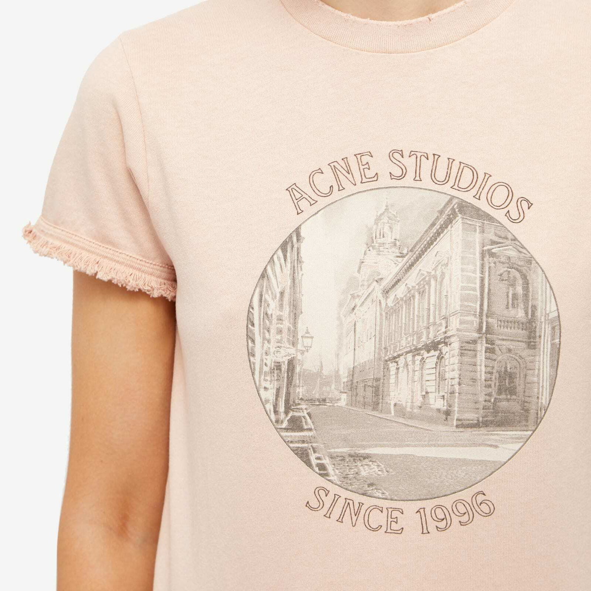 Acne Studios Women's Ebar Broken T-Shirt in Light Pink Acne