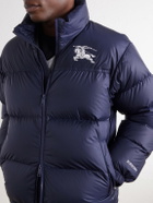 Burberry - Highlands Logo-Embroidered Quilted Shell Down Jacket - Blue