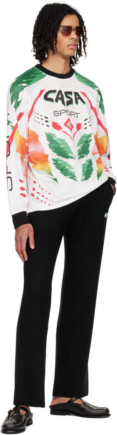 Casablanca White Moto Long Sleeve T-Shirt Casablanca