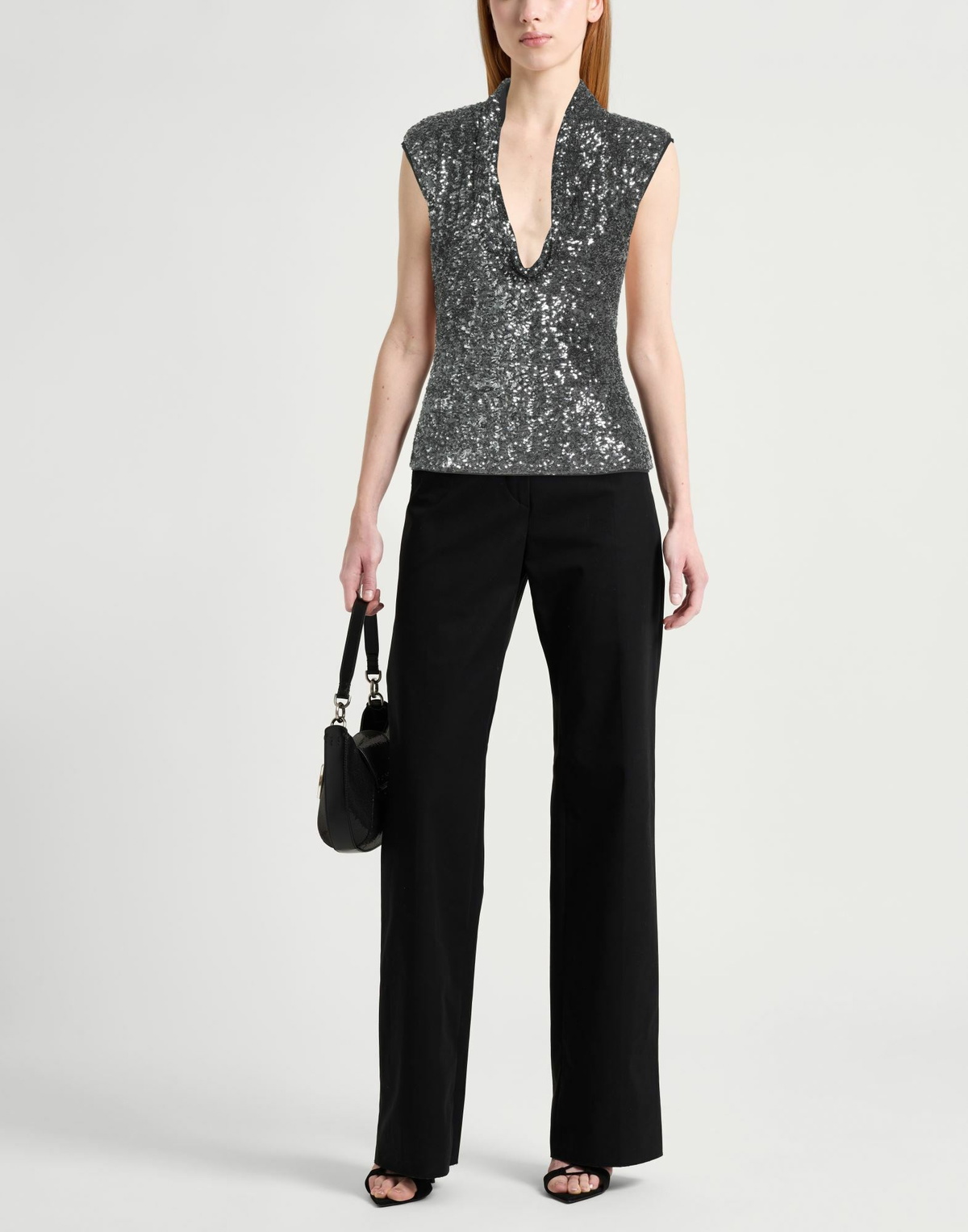 Chiara Boni La Petite Robe Womens Top in Gunmetal
