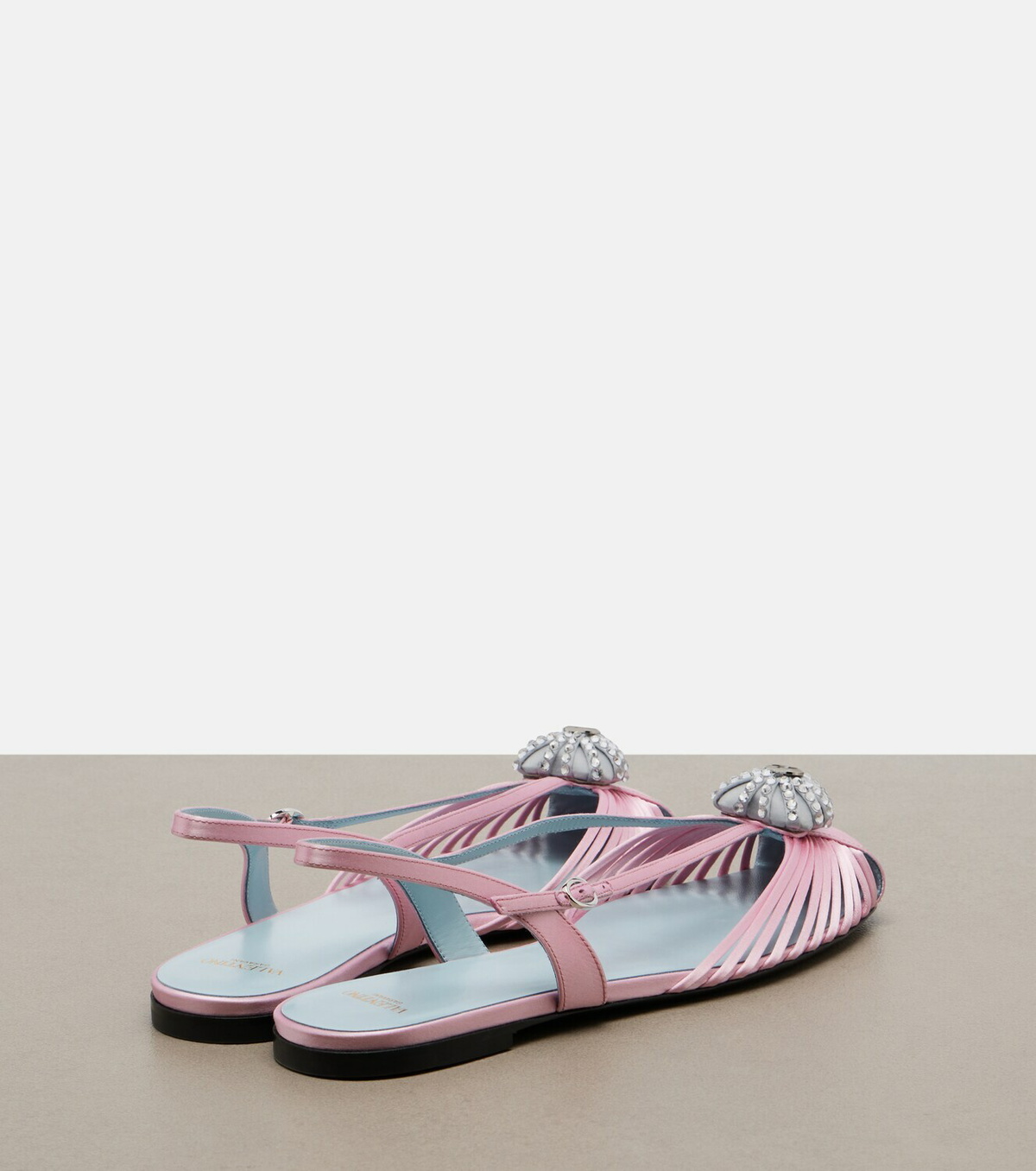 Valentino Garavani Cœur Royal satin slingback flats
