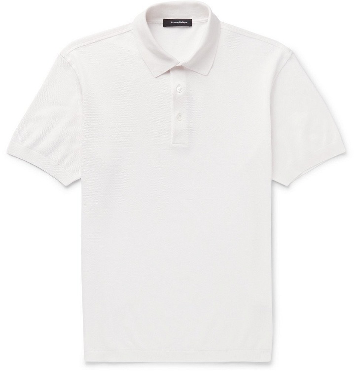 Photo: Ermenegildo Zegna - Slim-Fit Cotton-Piqué Polo Shirt - Men - White