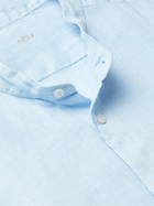 ALTEA - Grandad-Collar Linen Shirt - Blue - XS
