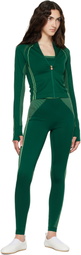 Casablanca Green Seamless Zip‑Up Track Jacket