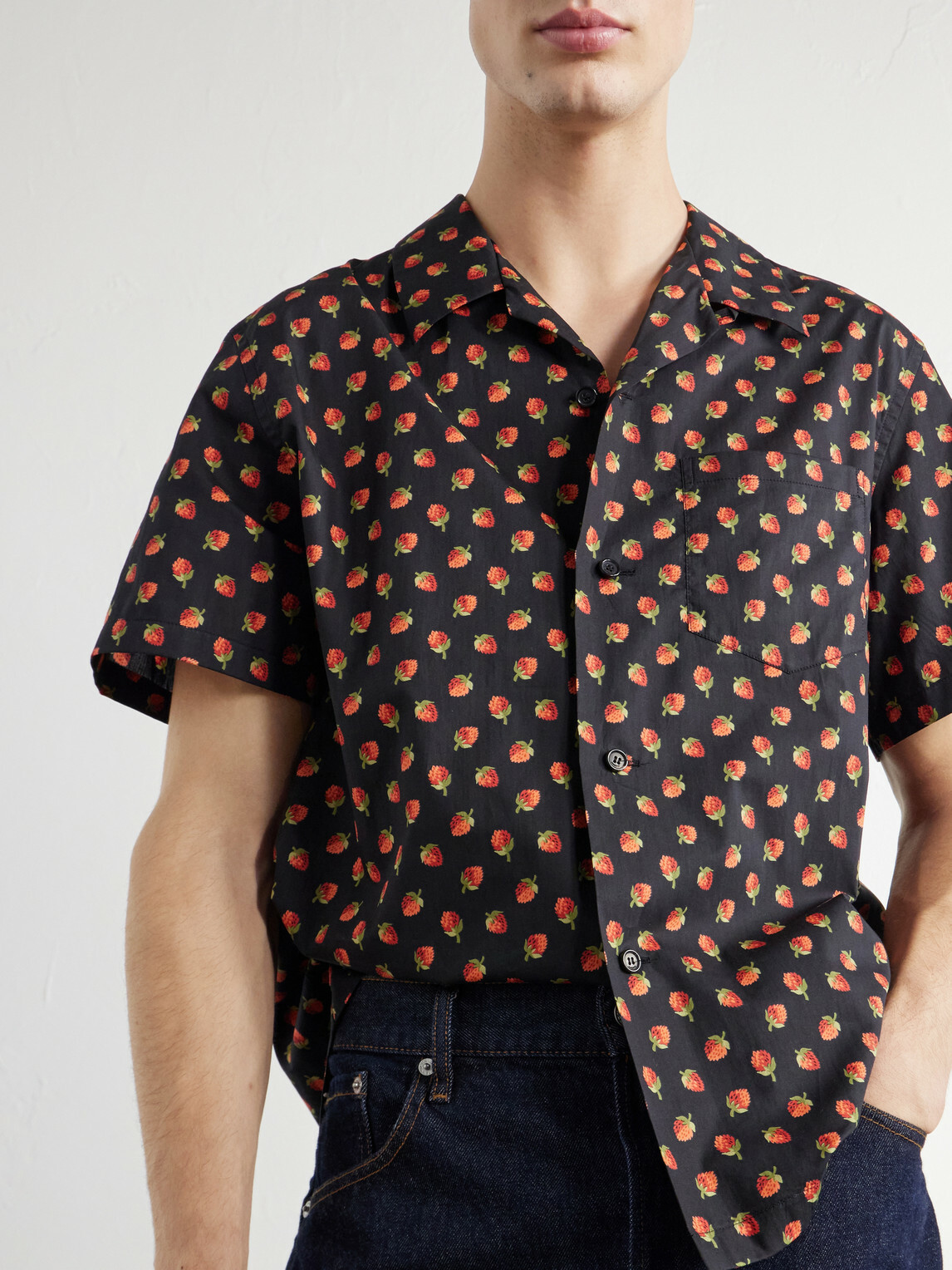 JW Anderson - Camp-Collar Printed Cotton Shirt - Black