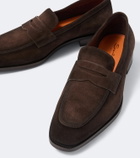 Santoni Gregor suede penny loafers