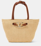 Valentino Garavani VLogo Small raffia tote bag