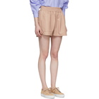 Stella McCartney Pink Faux-Leather Gathered Shorts