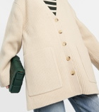 Toteme Oversized rib-knit wool cardigan
