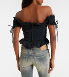 Balenciaga Gathered cotton crop top