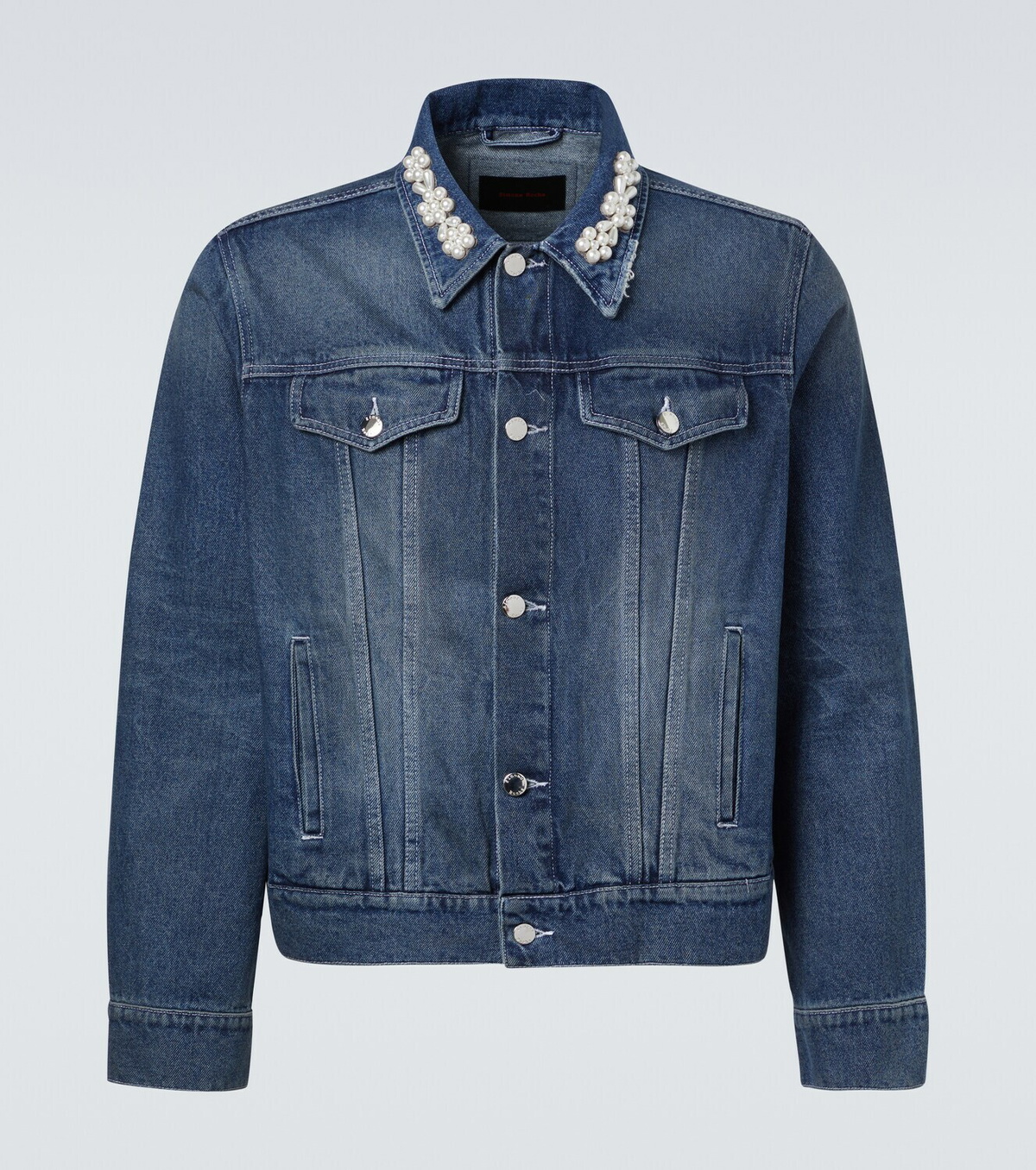 Simone Rocha Embellished cropped denim jacket