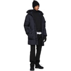 Stone Island Navy Down Hooded Coat