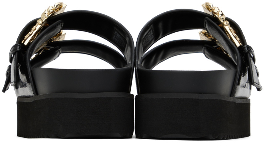 Versace Jeans Couture Black Arizona Flat Sandals Versace