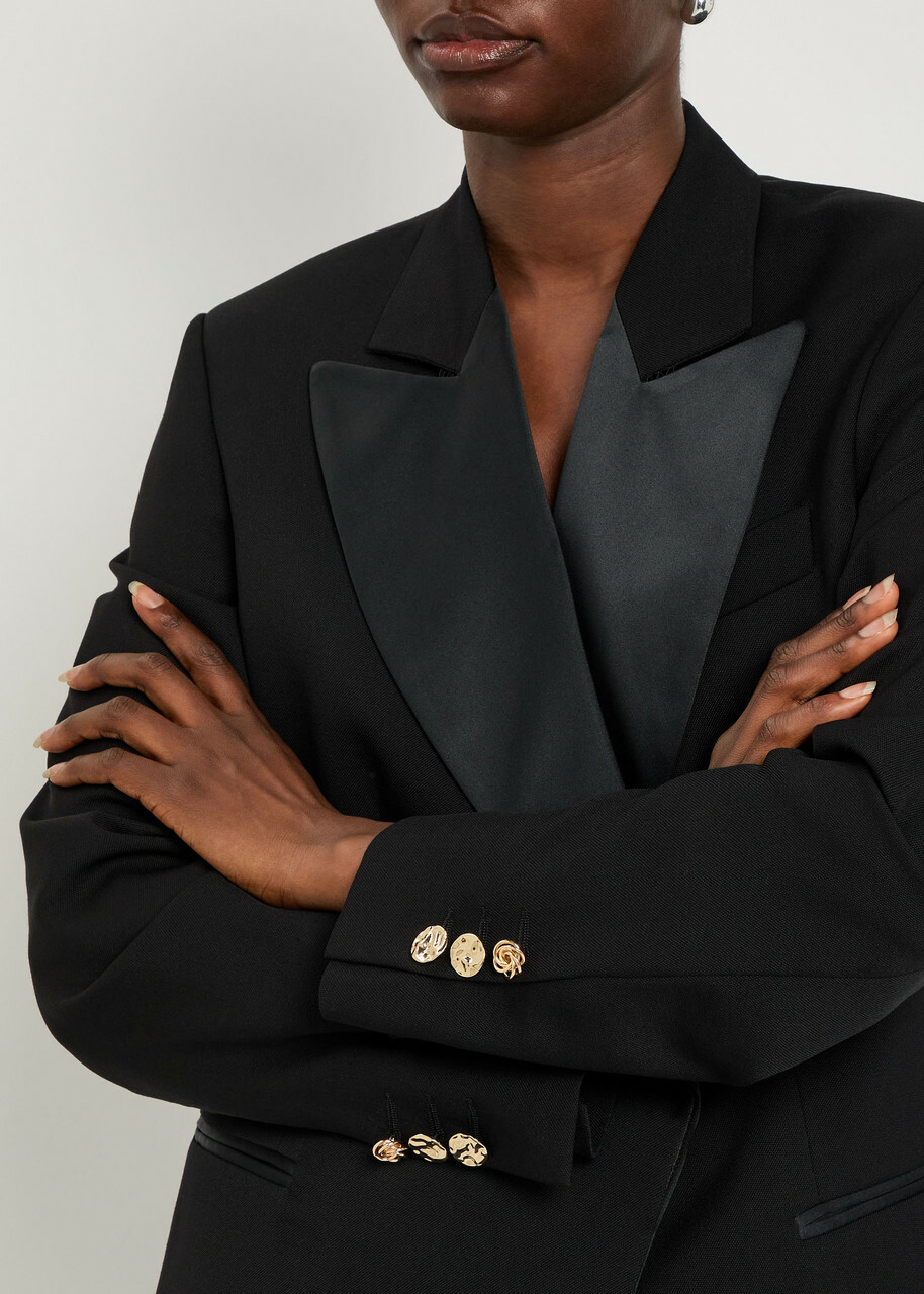Wales Bonner Harmony Wool Gabardine Blazer Black