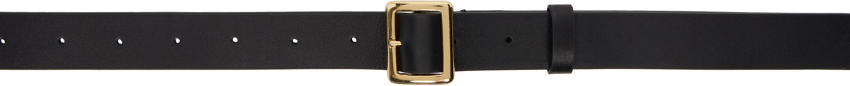 AURALEE Black Leather Square Buckle Belt Auralee