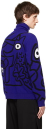 Walter Van Beirendonck Blue Sin Turtleneck