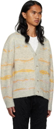 John Elliott Gray Jacquard Cardigan