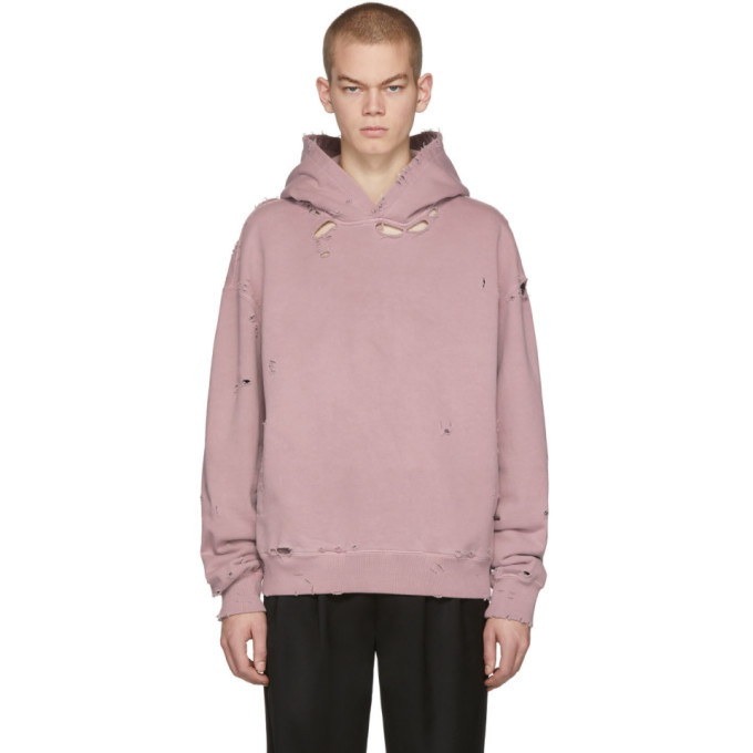 Pink distressed outlet hoodie