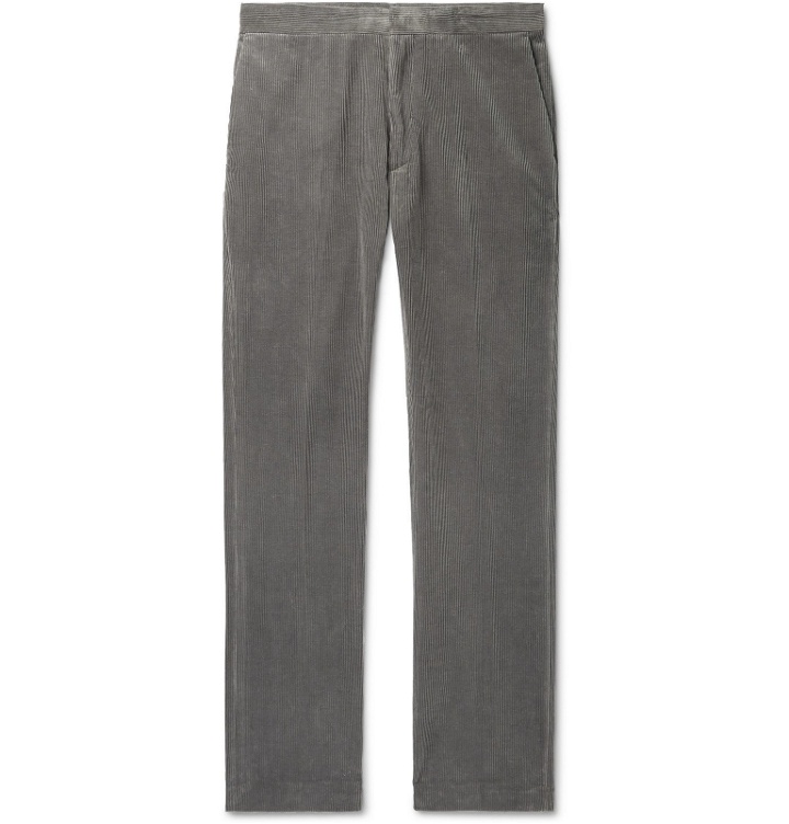 Photo: The Row - Grey Walker Cotton and Cashmere-Blend Corduroy Trousers - Gray